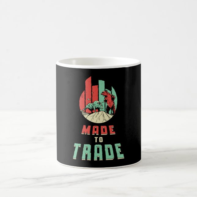 Stock Market Trading Investor Bear Bull Trader Coffee Mug (Center)