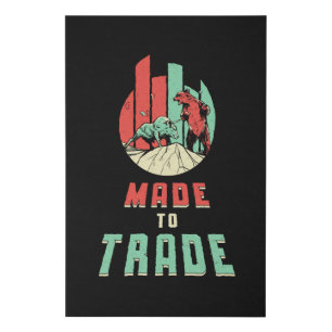 Stock Market Trading Investor Bear Bull Trader Faux Canvas Print