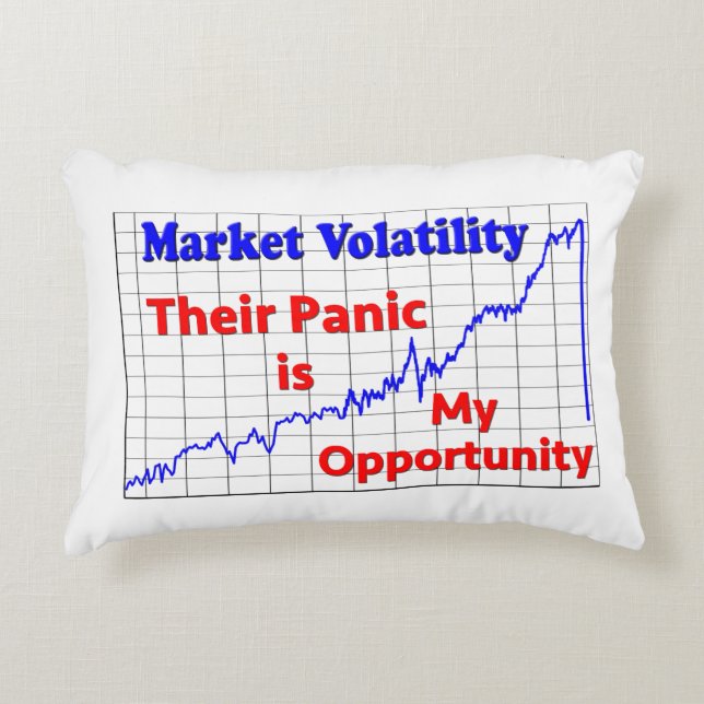 Stock Market Trading Panic Opportunity Accent Pillow (Front)