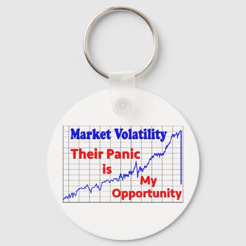 Stock Market Trading Panic Opportunity Keychain