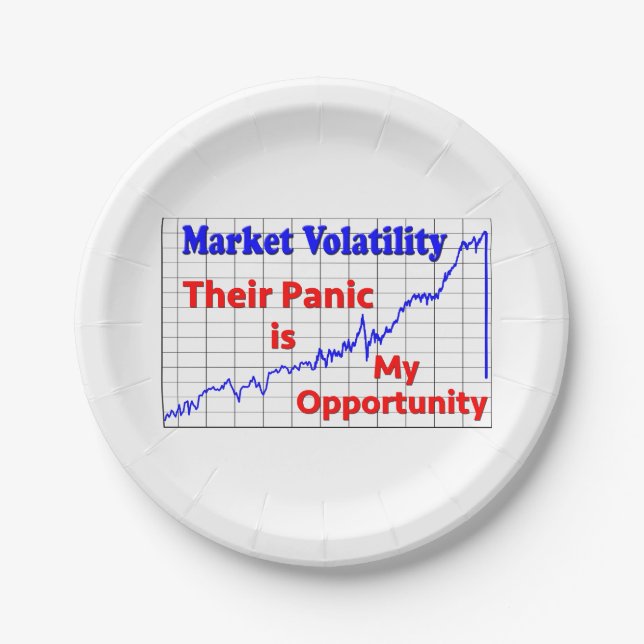 Stock Market Trading Panic Opportunity Paper Plates (Front)
