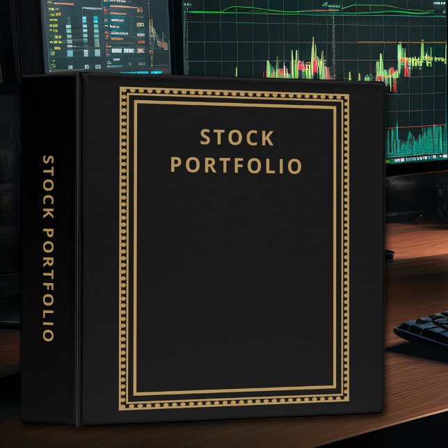 Stock Portfolio Black | Gold 3 Ring Binder (Creator Uploaded)