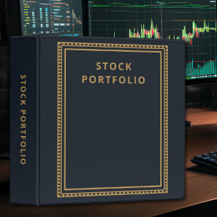 Stock Portfolio Blue Gold 3 Ring Binder