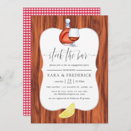 Stock The Bar and Grill Rustic Invitation