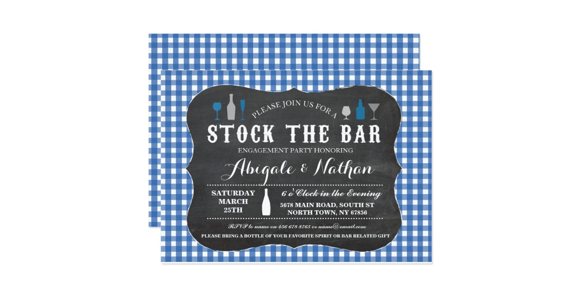 Stock The Bar Engagement Party Invitations 5