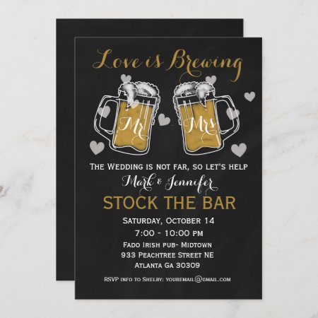 Stock The Bar Bridal Shower Invitation Couples