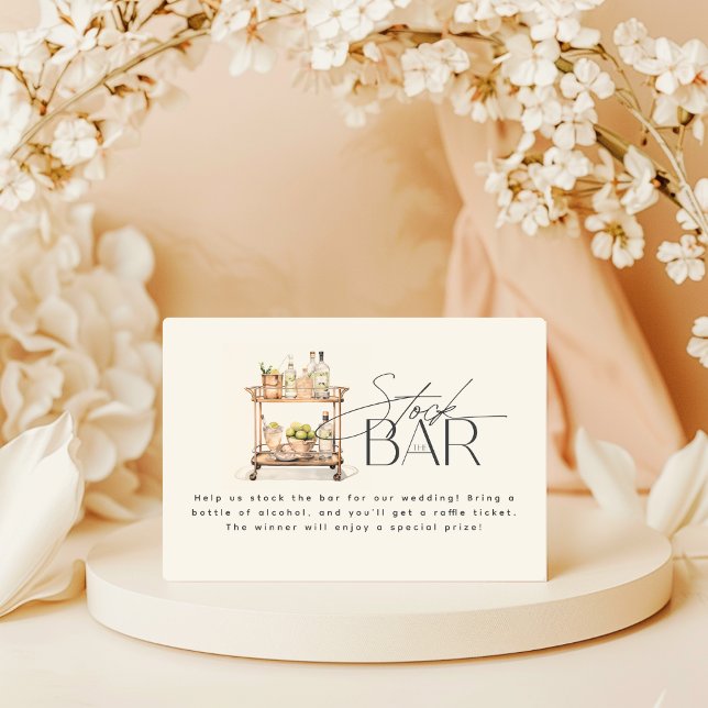 Stock The Bar Cart Couples Shower Enclosure Card (Creator Uploaded)