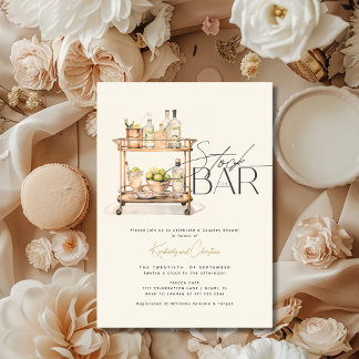 Stock The Bar Cart Couples Shower Invitation