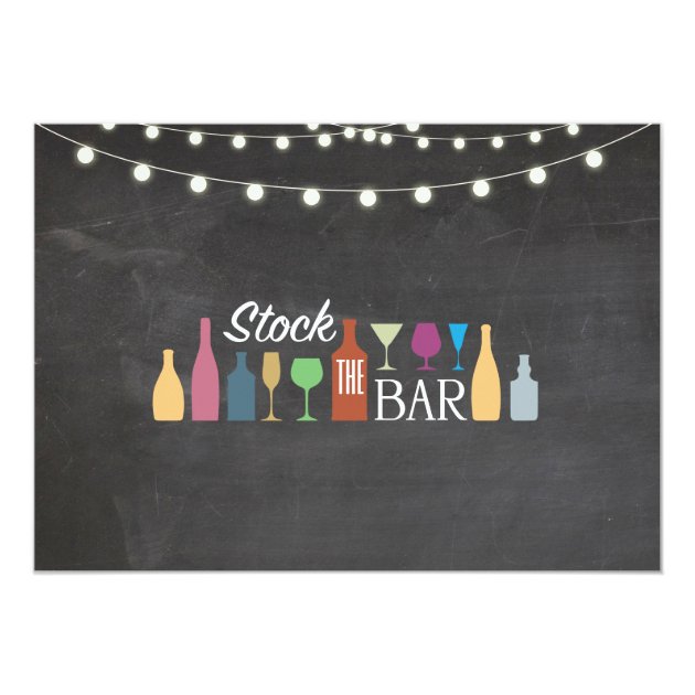 Stock The Bar Chalk Engagement Shower Invitation