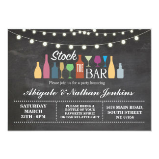 Stock The Bar Chalk Engagement Shower Invitation