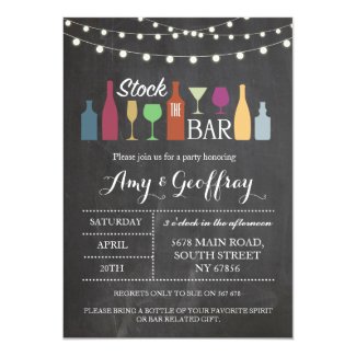 Stock The Bar Chalk Party Engagement Invitation