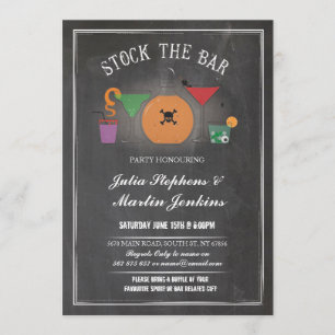 Stock The Bar Chalk Party Engagement Invitation