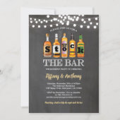 Stock the bar chalkboard engagement party invitation (Front)