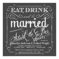 Stock The Bar Invitations Announcements Zazzle Stock The Bar Chalkboard Wedding Shower Invitation