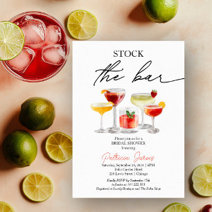 Stock The Bar Cocktail Bridal Shower Party Invitation