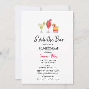 Stock the Bar cocktail Couples shower invitation