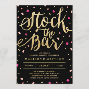 Stock the Bar Confetti Engagement Party Invitation
