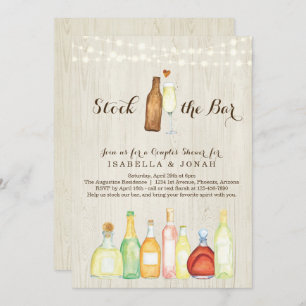 Stock the Bar Couple Shower Rehearsal Engagement Invitation