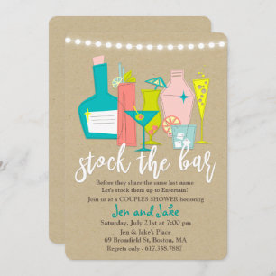 Stock the Bar Couples Coed Shower Invitation