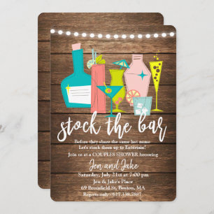 Stock the Bar Couples Coed Shower Invitation