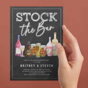 Stock the Bar Couples Engagement Party Invitation