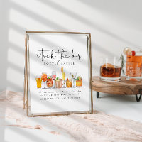 Stock The Bar Couples Shower Bottle Raffle Sign