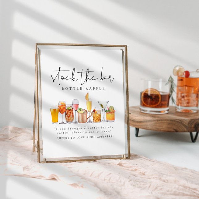 Stock The Bar Couples Shower Bottle Raffle Sign (Creator Uploaded)