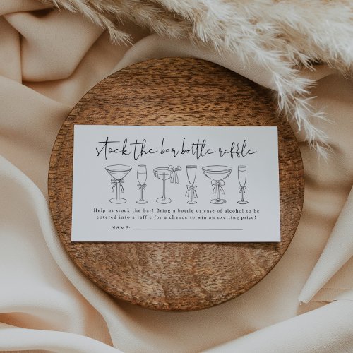 Stock The Bar Couples Shower Bottle Raffle Ticket Enclosure Card
