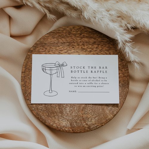 Stock The Bar Couples Shower Bottle Raffle Ticket Enclosure Card