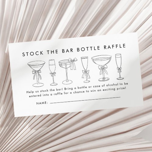 Stock The Bar Couples Shower Bottle Raffle Ticket Enclosure Card