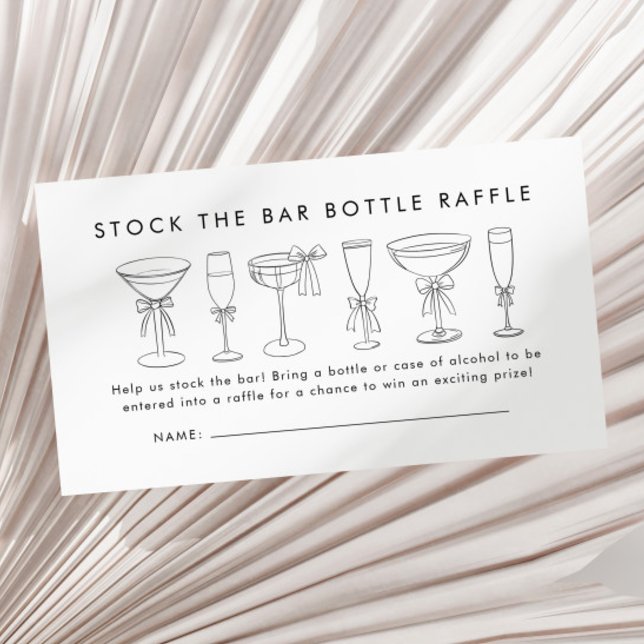 Stock The Bar Couples Shower Bottle Raffle Ticket Enclosure Card (Creator Uploaded)
