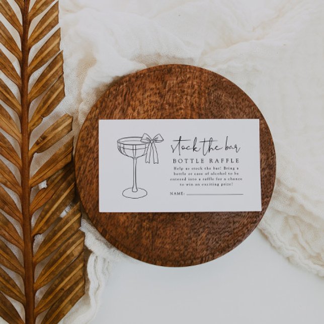 Stock The Bar Couples Shower Bottle Raffle Ticket Enclosure Card (Creator Uploaded)
