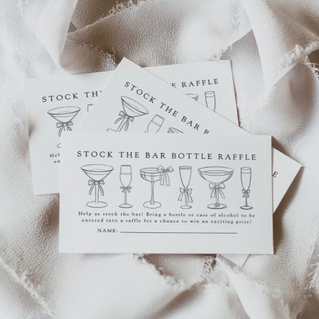 Stock The Bar Couples Shower Bottle Raffle Ticket Enclosure Card (Creator Uploaded)