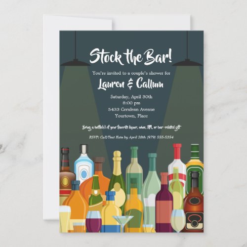 Stock the Bar Couples Shower Housewarming Party Invitation