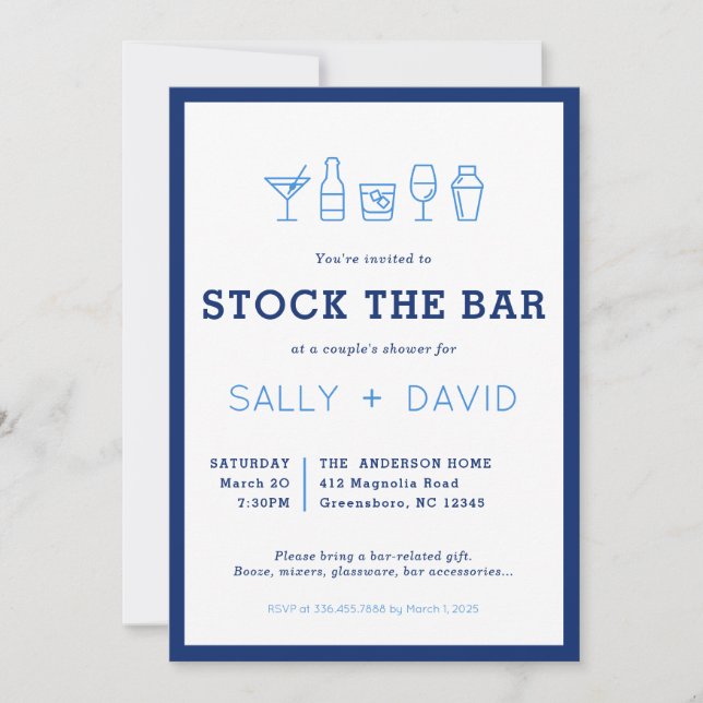 Stock The Bar Couple's Shower Invitation (Front)