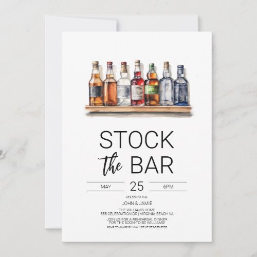 Stock The Bar Couples Shower Invitation