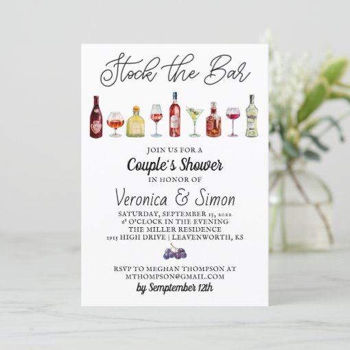 Stock the Bar Couple's Shower Invitation | Zazzle