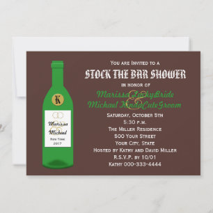 Stock the Bar Couples Shower Invitation - Brown