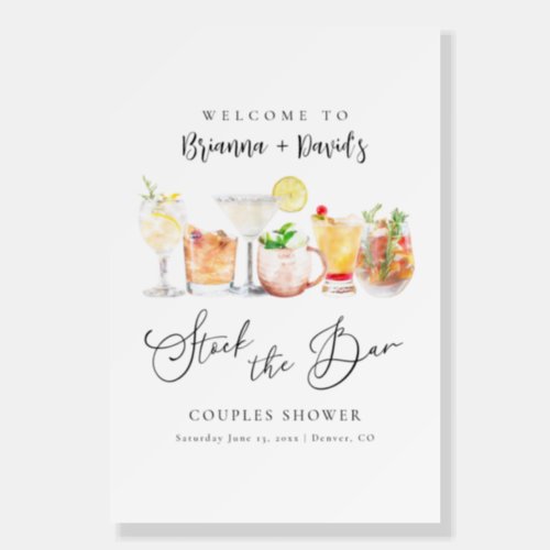 Stock The Bar Couples Shower Welcome Sign