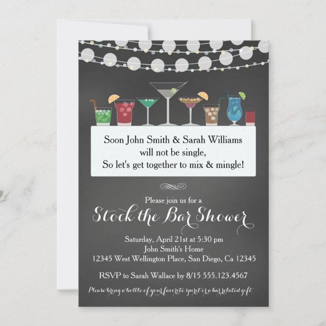 Stock the Bar Couples Wedding Shower Invitation (Front)