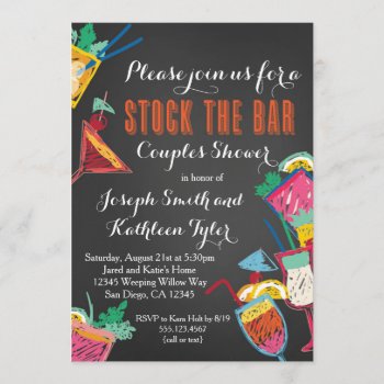 Stock The Bar Couples Wedding Shower Invitation by seasidepapercompany at Zazzle
