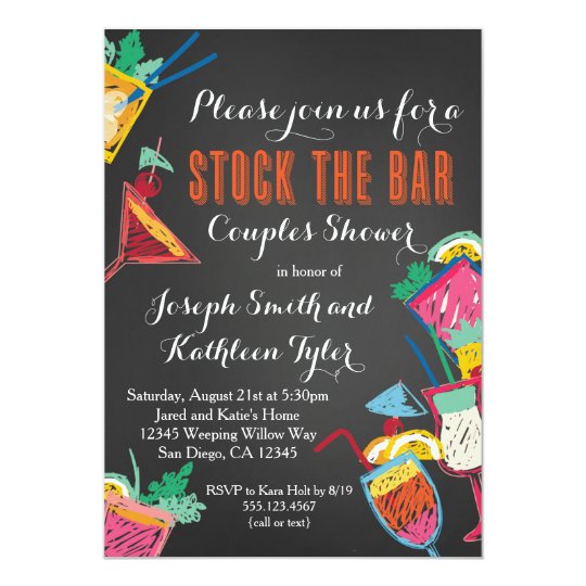 stock the bar couples wedding shower invitation zazzle com