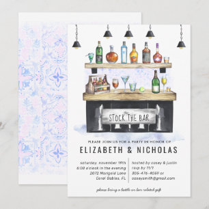 Stock the Bar   Couples Wedding Shower Invitation