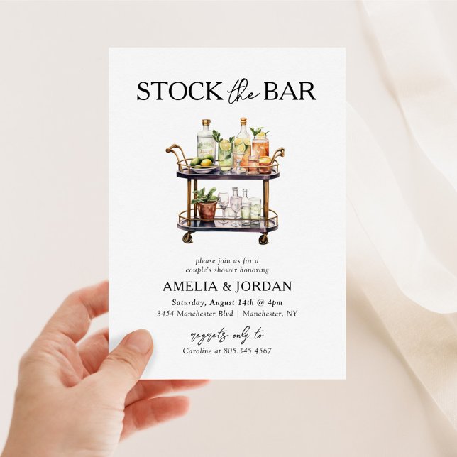 Stock the Bar Couple's Wedding Shower Invitation (Creator Uploaded)