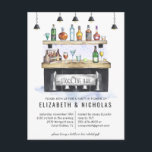 Stock the Bar | Couples Wedding Shower Invitation Postcard<br><div class="desc">Featuring a watercolor fully stocked bar illustrations and fresh, clean typography. A stock the bar party is an awesome way to shower your newly engaged loved ones with congratulations and bar-themed gifts to cheers to their upcoming wedding! Add your custom wording to this design by using the "Edit this design...</div>