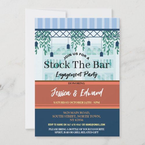 Stock The Bar Engagement Couples Shower Invitation