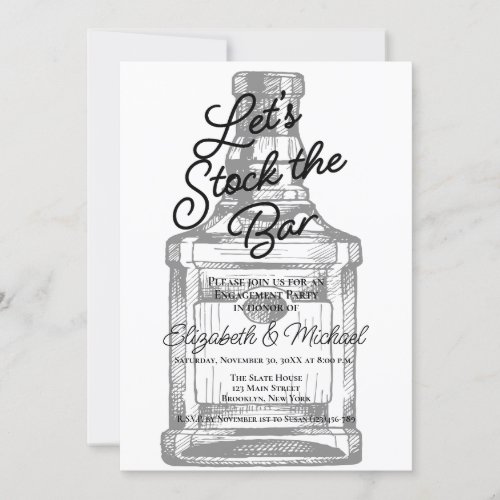 Stock The Bar Engagement Party Invitation