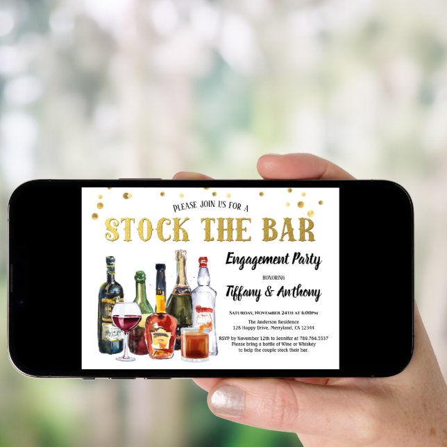Stock The Bar Engagement Party Invitation (Front Digital)