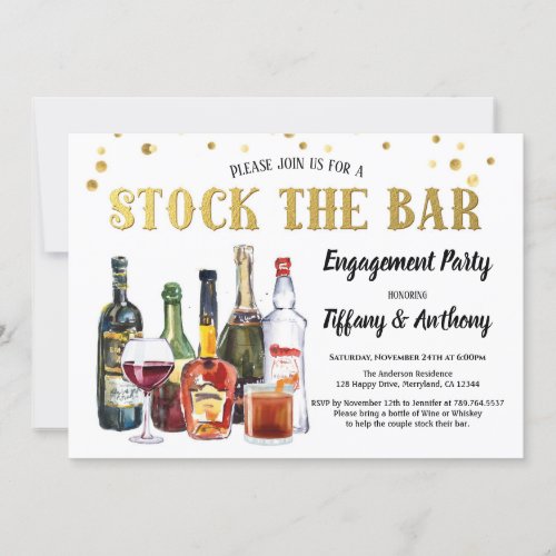 Stock The Bar Engagement Party Invitation