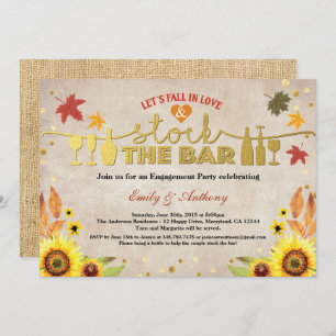 Stock the bar engagement party sunflower invitation